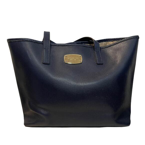 Michael Kors Navy Jet Set Travel Leather Tote Bag